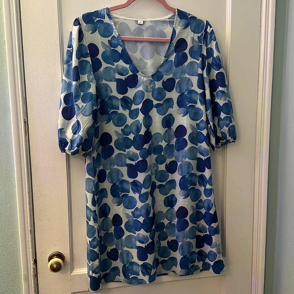 Blue scoop neck dress
